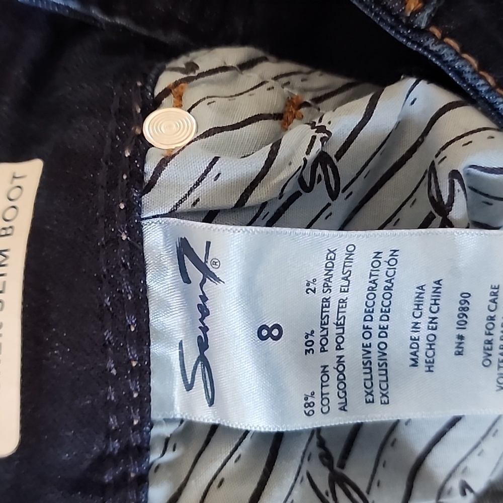 Seven7 Slim Bootcut Jeans in Dark Blue - Picture 7 of 8